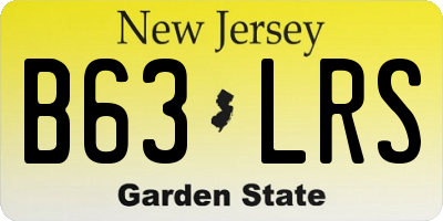 NJ license plate B63LRS