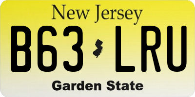 NJ license plate B63LRU
