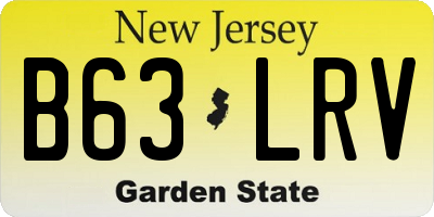 NJ license plate B63LRV