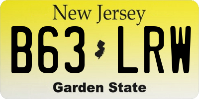 NJ license plate B63LRW