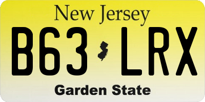 NJ license plate B63LRX