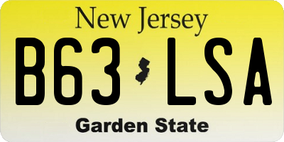 NJ license plate B63LSA