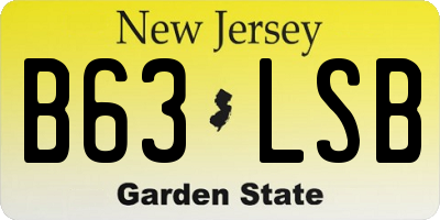 NJ license plate B63LSB