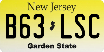NJ license plate B63LSC