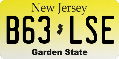 NJ license plate B63LSE