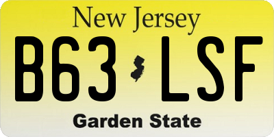 NJ license plate B63LSF