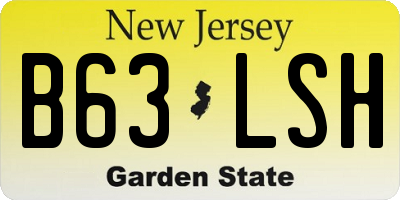 NJ license plate B63LSH