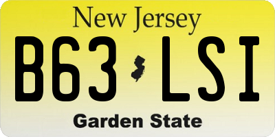 NJ license plate B63LSI