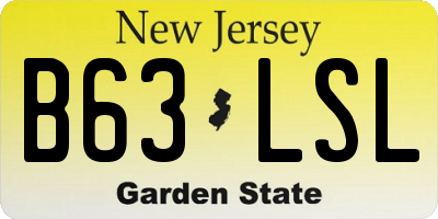 NJ license plate B63LSL