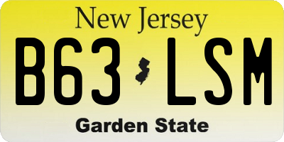 NJ license plate B63LSM