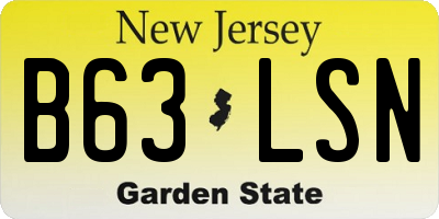 NJ license plate B63LSN