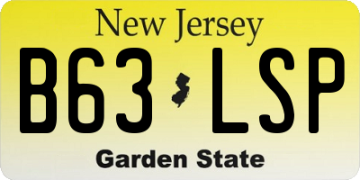 NJ license plate B63LSP