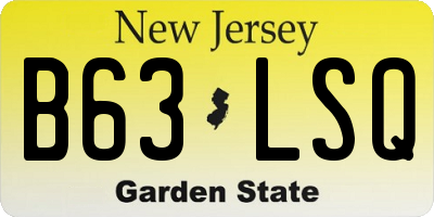 NJ license plate B63LSQ