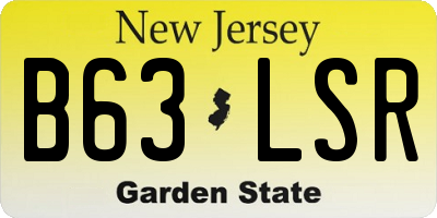 NJ license plate B63LSR