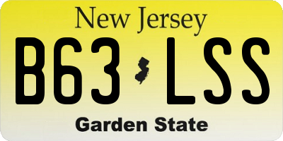 NJ license plate B63LSS