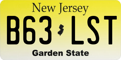 NJ license plate B63LST