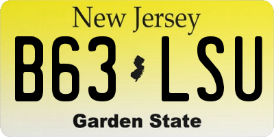 NJ license plate B63LSU