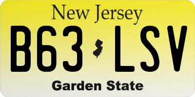 NJ license plate B63LSV