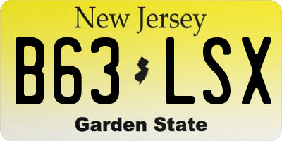 NJ license plate B63LSX