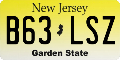 NJ license plate B63LSZ