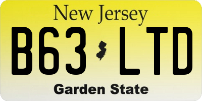 NJ license plate B63LTD