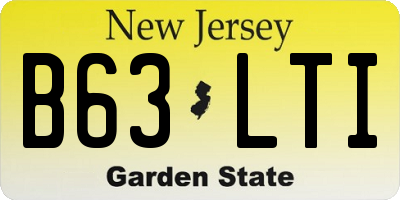NJ license plate B63LTI