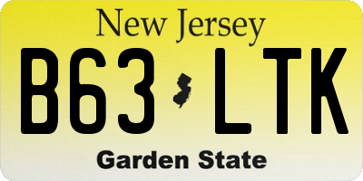NJ license plate B63LTK