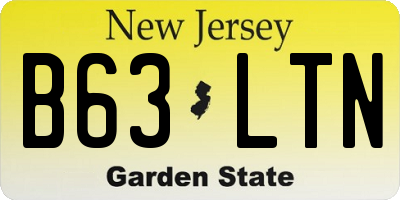 NJ license plate B63LTN