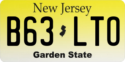 NJ license plate B63LTO