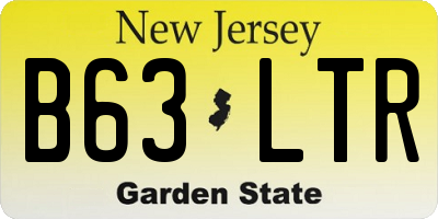 NJ license plate B63LTR