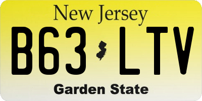 NJ license plate B63LTV