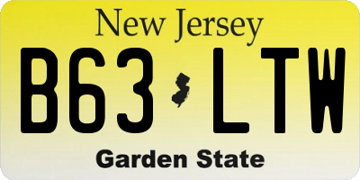 NJ license plate B63LTW
