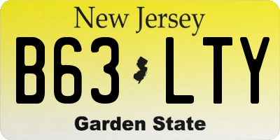 NJ license plate B63LTY