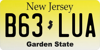 NJ license plate B63LUA