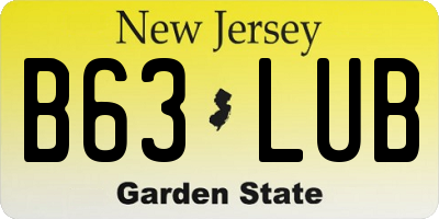 NJ license plate B63LUB