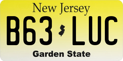 NJ license plate B63LUC