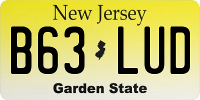 NJ license plate B63LUD