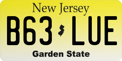 NJ license plate B63LUE