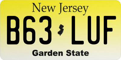 NJ license plate B63LUF