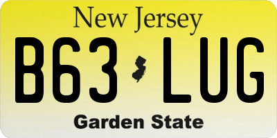 NJ license plate B63LUG