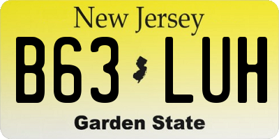 NJ license plate B63LUH