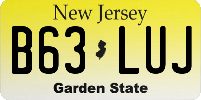 NJ license plate B63LUJ