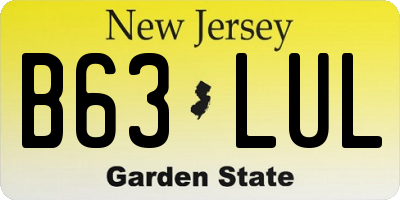NJ license plate B63LUL
