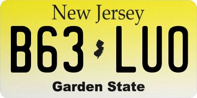 NJ license plate B63LUO