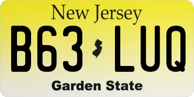 NJ license plate B63LUQ