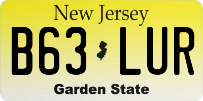 NJ license plate B63LUR