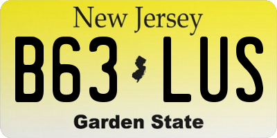 NJ license plate B63LUS