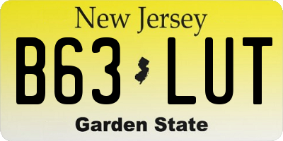 NJ license plate B63LUT