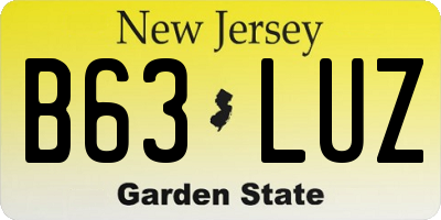 NJ license plate B63LUZ