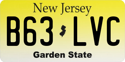 NJ license plate B63LVC